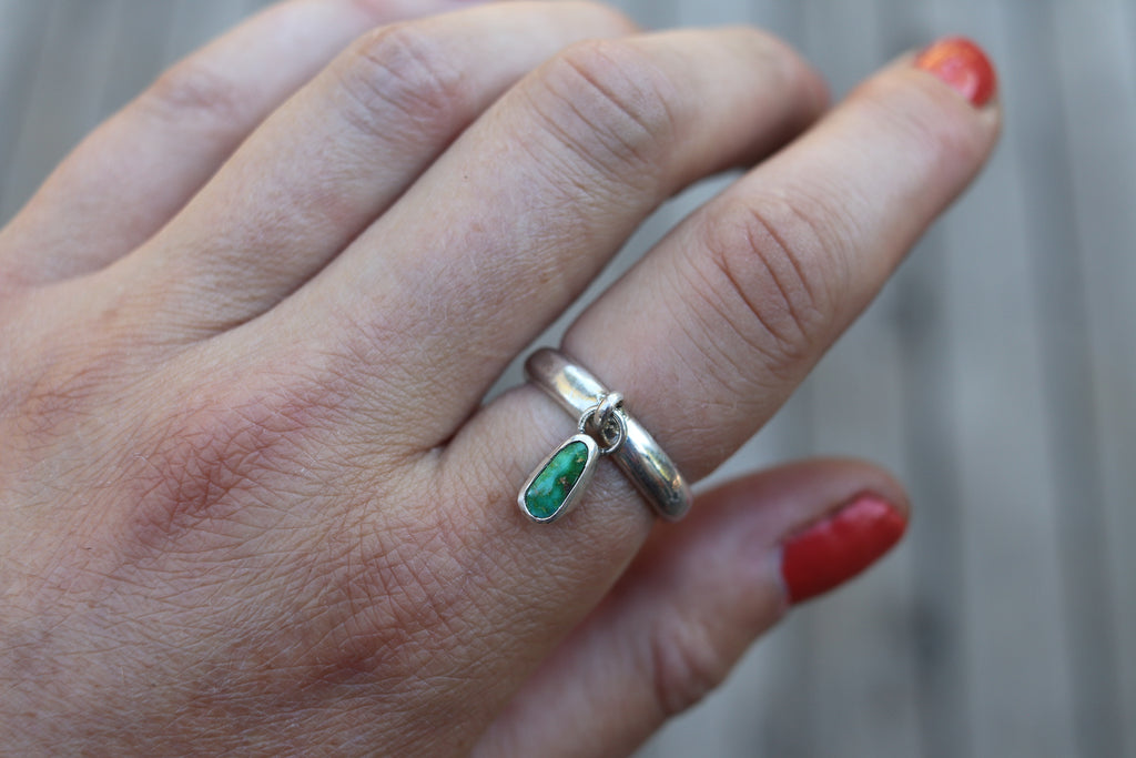 Size 8 Sonoran Mountain Turquoise Charm Ring