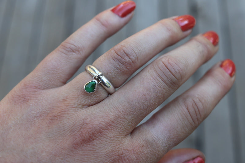 Size 6 Sonoran Gold Turquoise Charm Ring