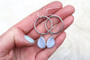 Blue Lace Agate Hoop Earrings