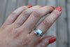 Size 8 Golden Hill Turquoise Floral Band Ring