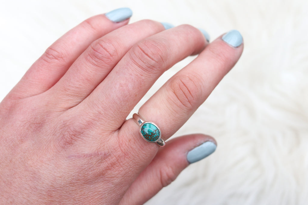Size 8 Hubei Turquoise Ring