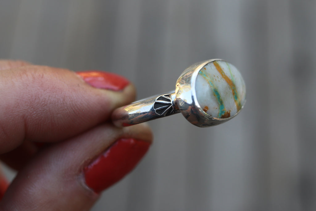 Size 10 Royston Ribbon Turquoise Stamped Ring