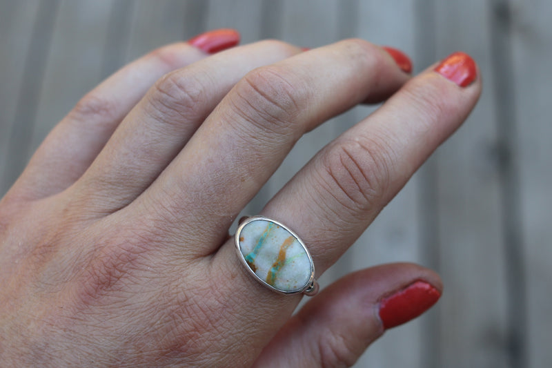Size 10 Royston Ribbon Turquoise Stamped Ring