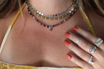 Tourmaline Beaded Necklace (16 inches + 2 inch chain extender)