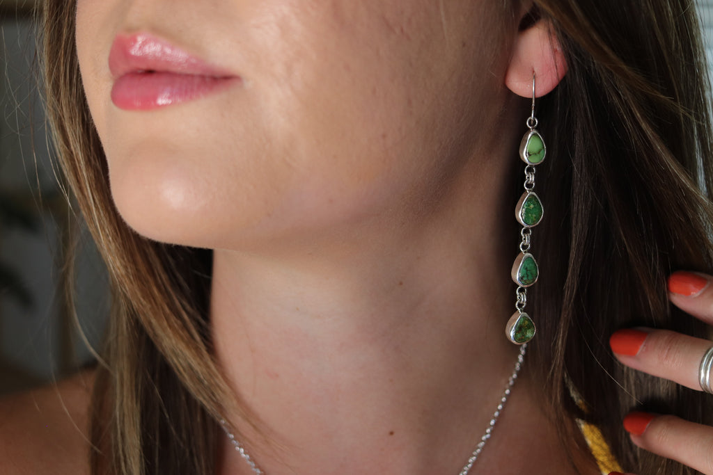 Sonoran Gold Turquoise Dangly Earrings
