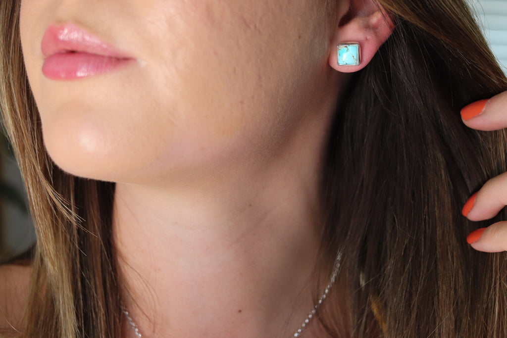 Golden Hill Turquoise Stud Earrings 1