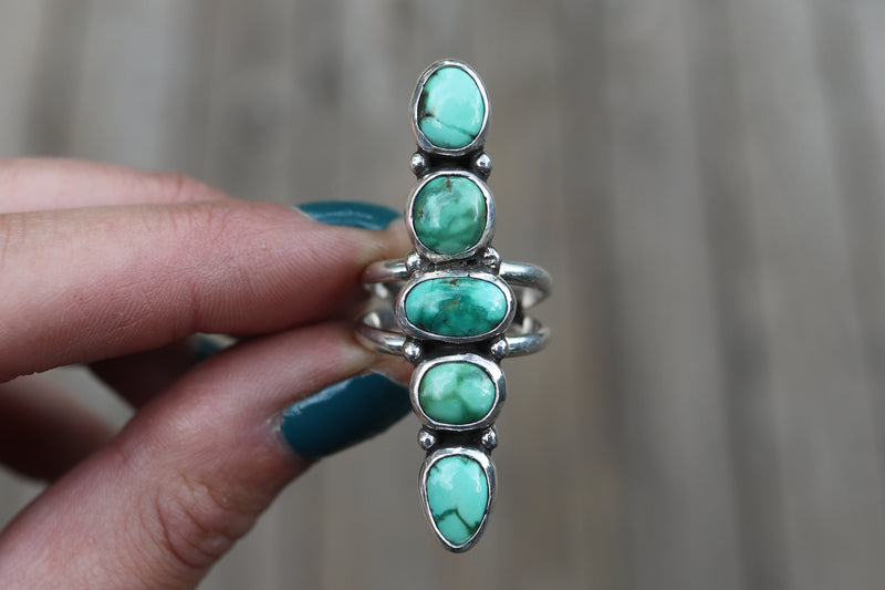 Size 8 Emerald Valley Turquoise Stacked Ring