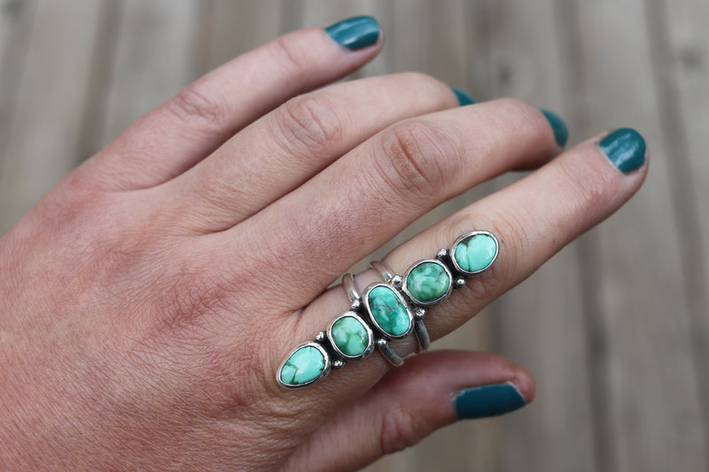 Size 8 Emerald Valley Turquoise Stacked Ring