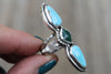 Size 8 White Water x Royston Turquoise Ring