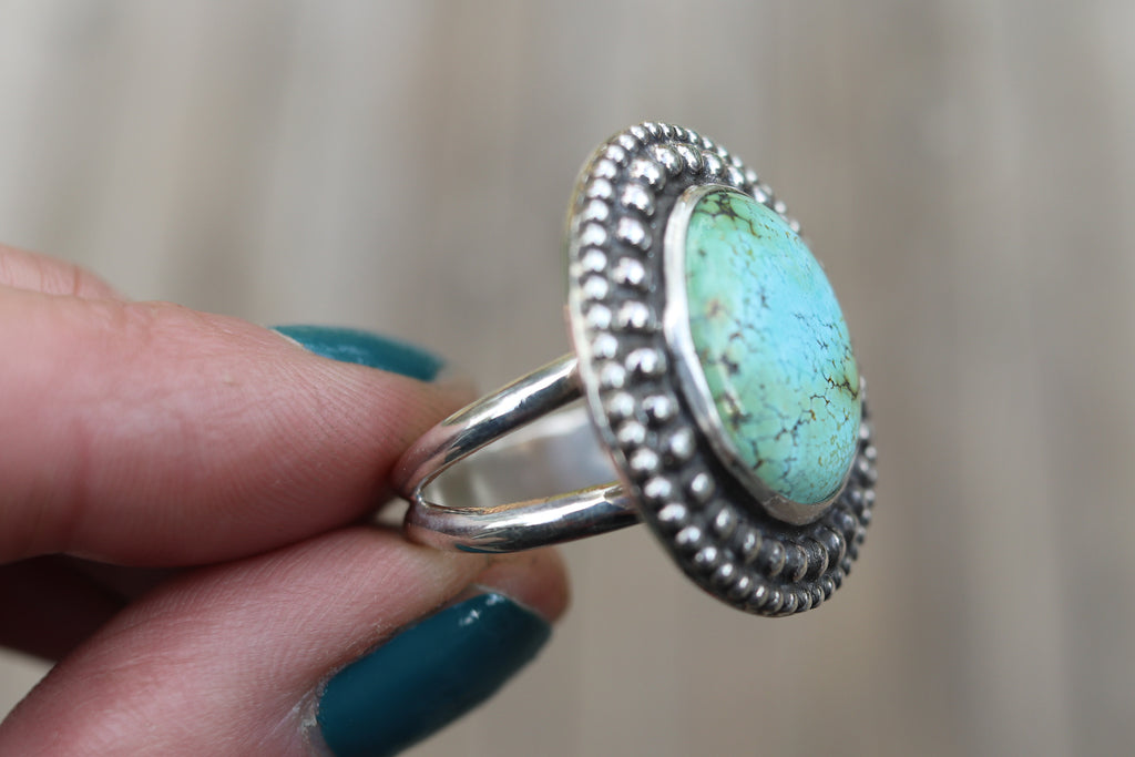Size 10 Treasure Mountain Turquoise Ring