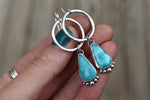 White Water Turquoise Hoop Earrings