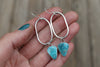 White Water Turquoise Oval Hoop Earrings