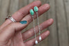 Emerald Valley Turquoise x Pearls Lariat Earrings