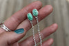 Emerald Valley Turquoise x Pearls Lariat Earrings