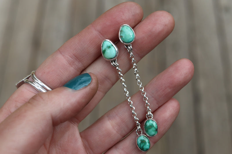 Emerald Valley Turquoise Lariat Earrings