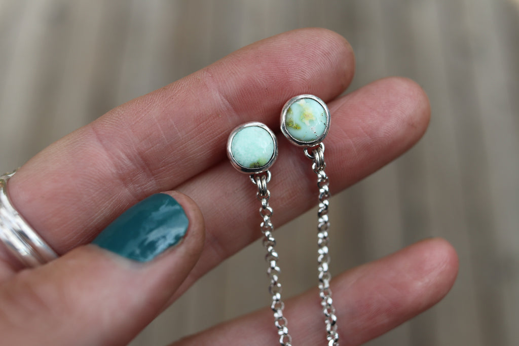 Palomino Variscite Lariat Earrings