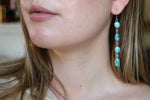 White Water Turquoise Dangly Earrings