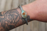 Royston Ribbon Turquoise Thick Band Stamped Cuff (6 inches)
