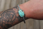 Treasure Mountain Turquoise Thick Band Stamped Cuff (6 inches)