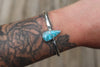 White Water Turquoise Stamped Cuff (6 inches)