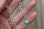 White Water Turquoise Lariat Necklace (16 inch chain)