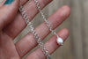 White Water Turquoise x Pearl Lariat Necklace (18 inch chain)