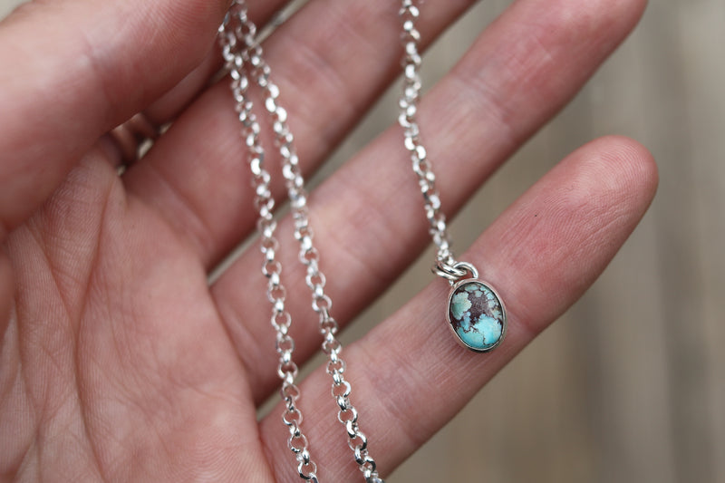 Treasure Mountain Turquoise Lariat Necklace (16 inch chain)