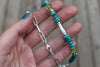 Pearl x Fox Turquoise x Peridot Beaded Necklace (16 inches)