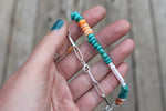 Spiny Oyster x Fox Turquoise x Pearls Beaded Necklace (18 inches)
