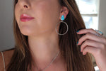 White Water Turquoise Stud Hoop Earrings 1