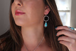 White Water Turquoise Hoop Earrings