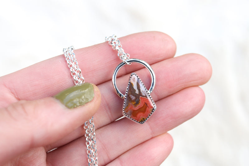 Moroccan Agate Hoop Necklace