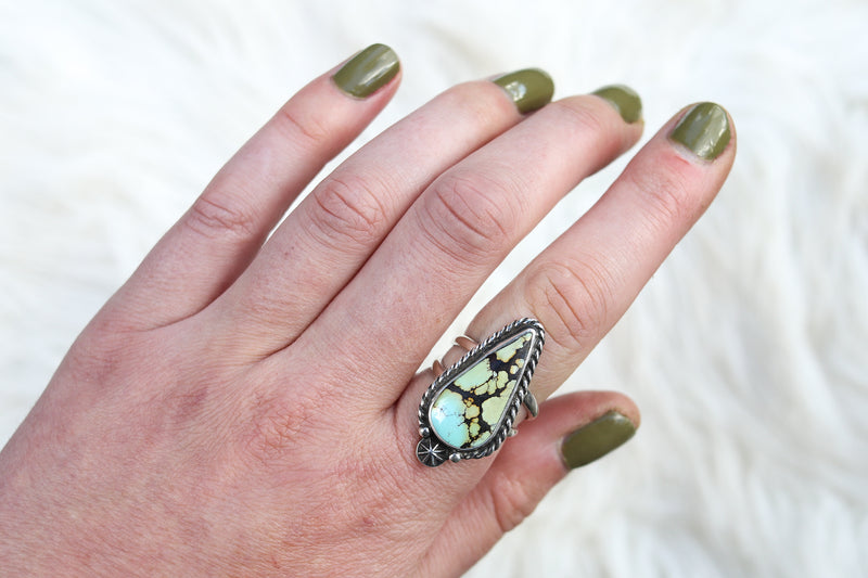 Size 7.5 Treasure Mountain Turquoise Ring