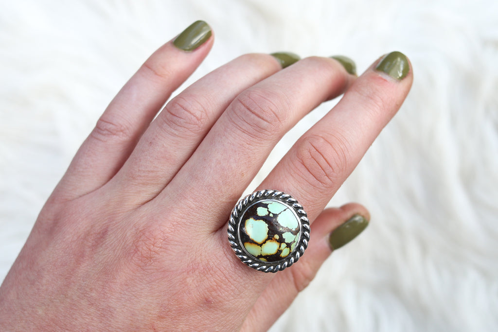 Size 10 Treasure Mountain Turquoise Ring