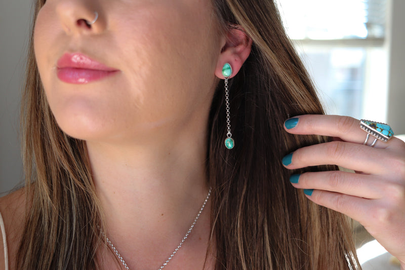 Emerald Valley Turquoise Lariat Earrings