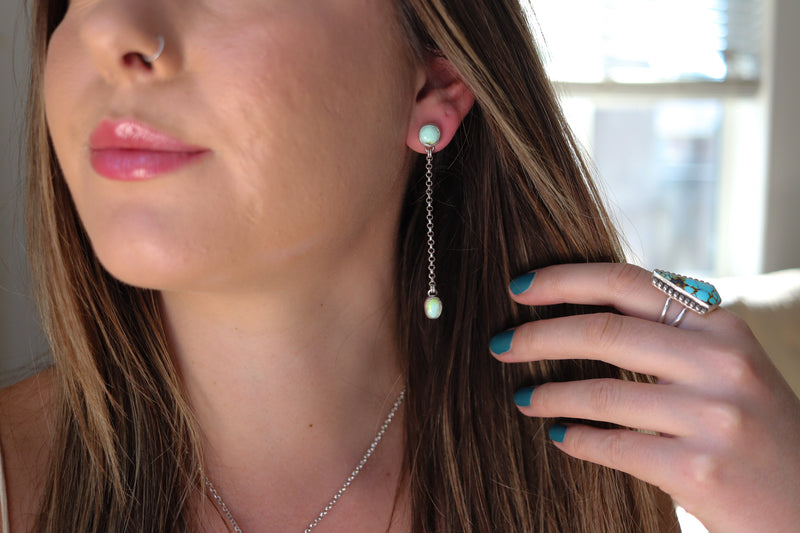 Palomino Variscite Lariat Earrings