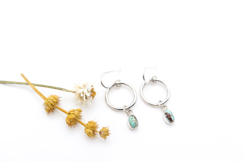 #8 Mine Turquoise Hoop Earrings
