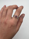 Size 8 Garnet Double Rope Band Ring